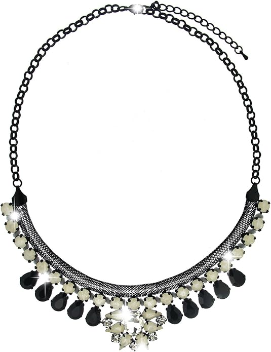 sweet 豪华0374女式项链金属与玻璃 黑色 : sweet deluxe: 亚马逊中国